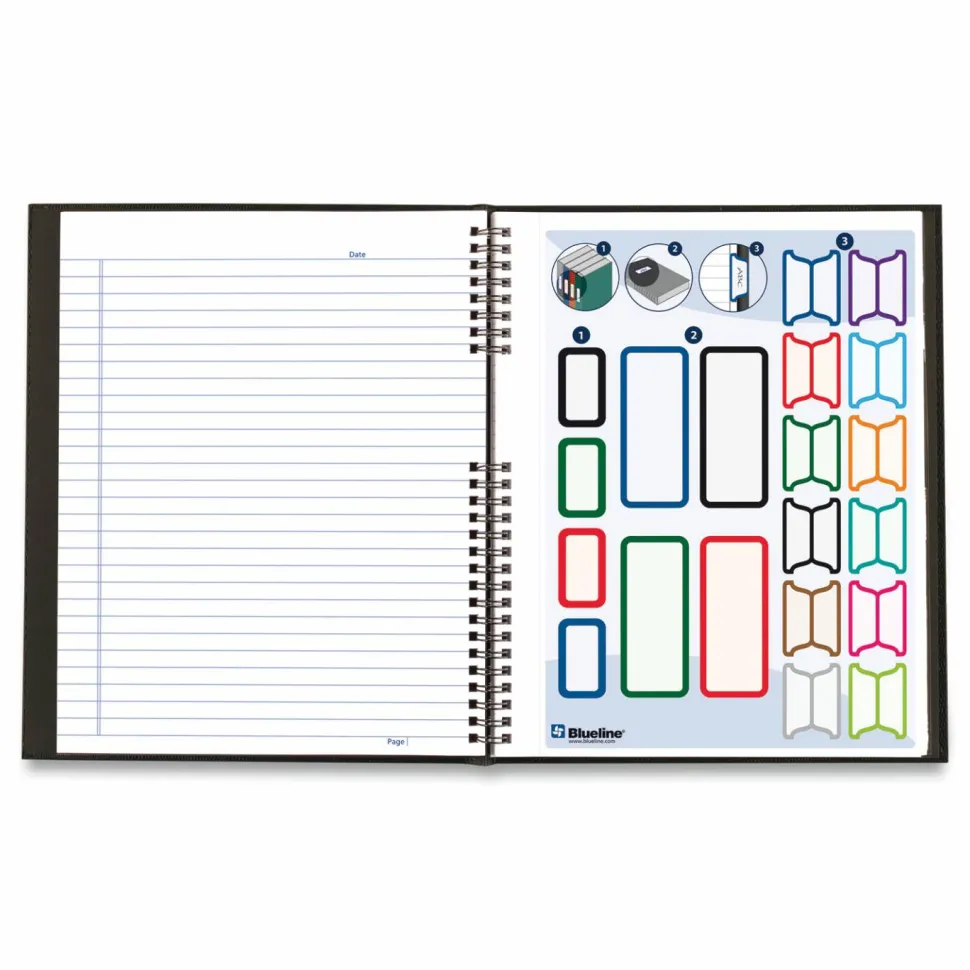 Blueline NotePro Notebook, 1-Subject, Medium/College Rule, Black Cover, (75) 11 x 8.5 Sheets
