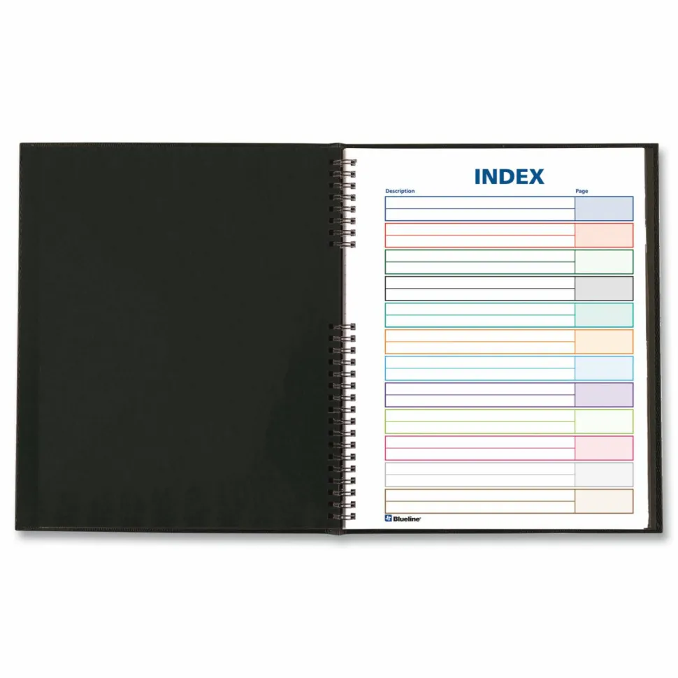 Blueline NotePro Notebook, 1-Subject, Medium/College Rule, Black Cover, (75) 11 x 8.5 Sheets