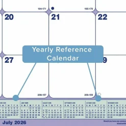 Blueline Academic 13-Month Desk Pad Calendar, 21.25 x 16, White/Blue/Green Sheets, Black Headband, 13-Month: July 2026 to July 2027, 2026 to 2027 Calendar