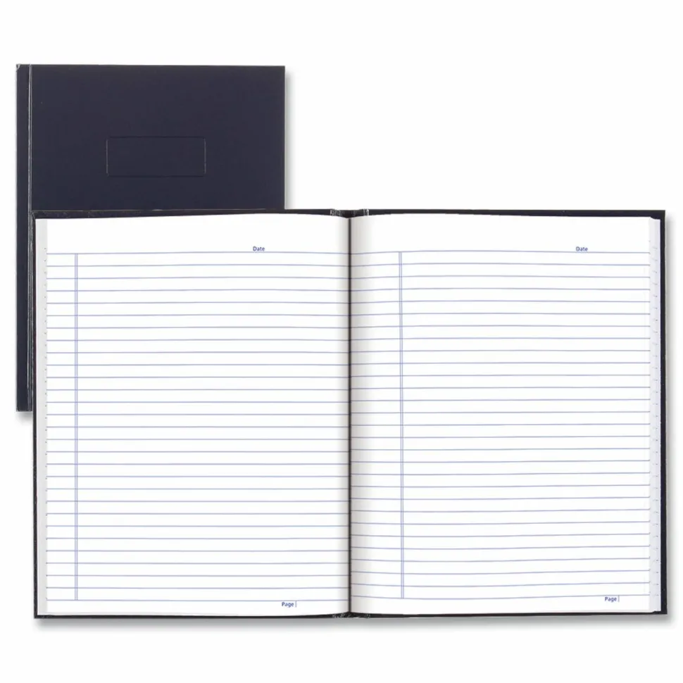 Blueline Business Notebook with Self-Adhesive Labels, 1-Subject, Medium/College Rule, Blue Cover, (192) 9.25 x 7.25 Sheets