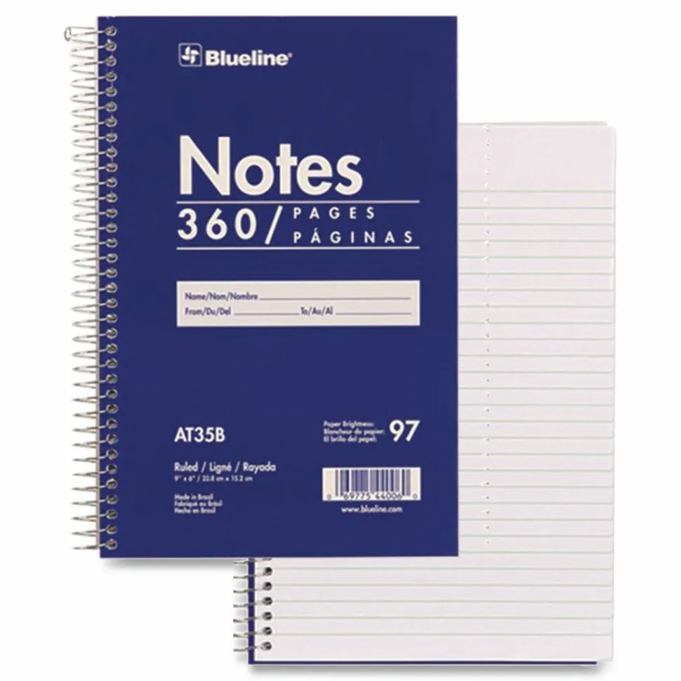 Blueline Steno Notes Notebook, Gregg Rule, Blue/White Cover, (180) 9 x 6 Sheets