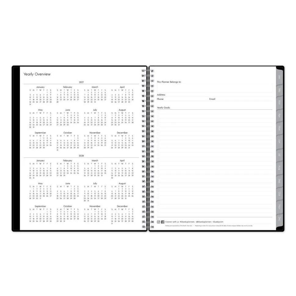 2027 Blue Sky Enterprise Weekly/Monthly Planning Calendar, 8.5x11, , Safety Wirebound Safety, 111289