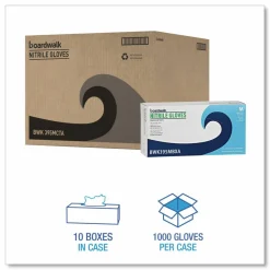Boardwalk 395 Series Disposable General-Purpose Nitrile Gloves, Powder-Free, Medium, 5 mil Thick, 9.5