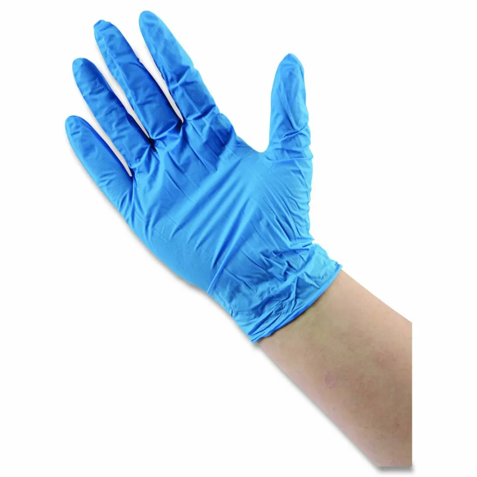 Boardwalk 395 Series Disposable General-Purpose Nitrile Gloves, Powder-Free, Large, 5 mil Thick, 9.5" Long, Blue, 100/Box, 10 Boxes/CT