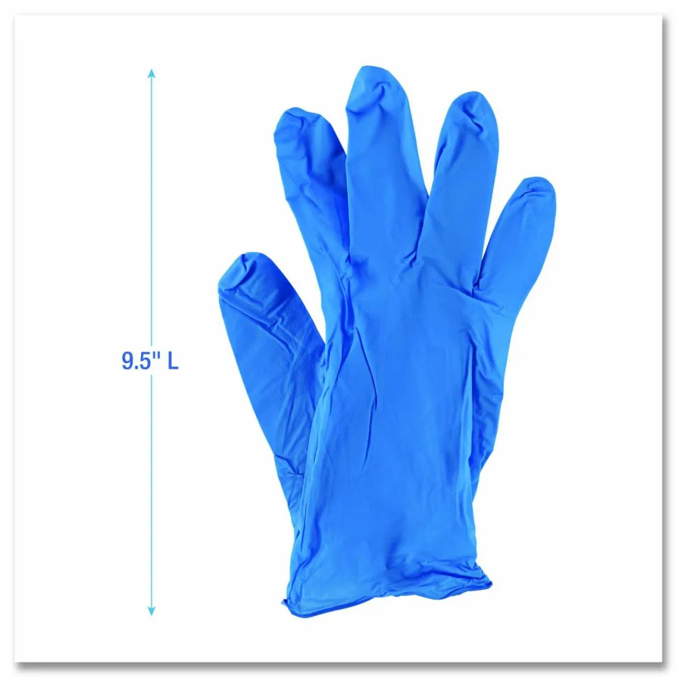 Boardwalk 395 Series Disposable General-Purpose Nitrile Gloves, Powder-Free, Large, 5 mil Thick, 9.5" Long, Blue, 100/Box, 10 Boxes/CT