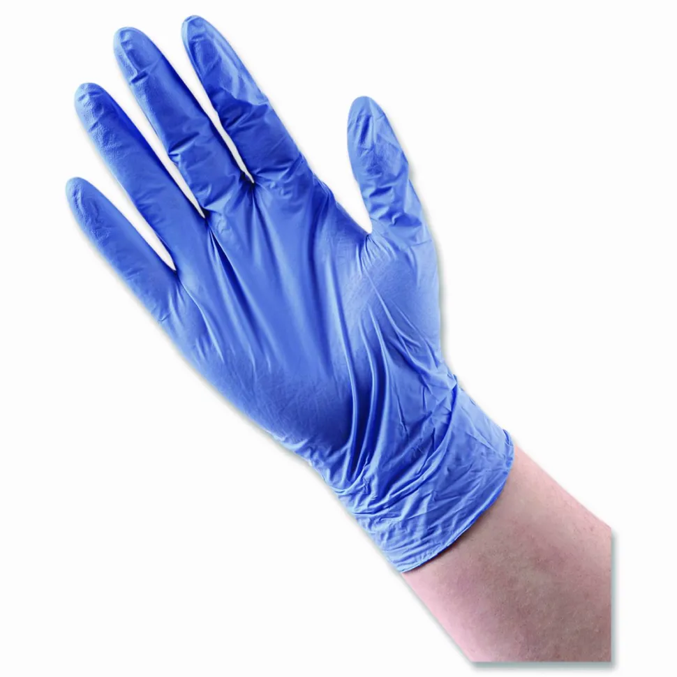 Boardwalk 380 Series Disposable General-Purpose Nitrile Gloves, Powder-Free, Medium, 4 mil Thick, 9.5" Long, Blue, 100/Box, 10 Boxes/CT
