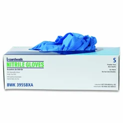 Boardwalk 395 Series Disposable General-Purpose Nitrile Gloves, Powder-Free, Small, 5 mil Thick, 9.5" Long, Blue, 100/Box