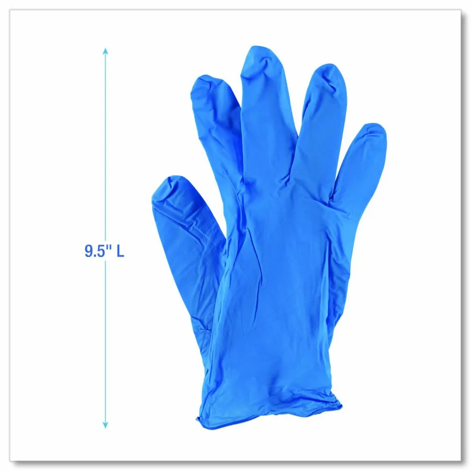 Boardwalk 395 Series Disposable General-Purpose Nitrile Gloves, Powder-Free, Small, 5 mil Thick, 9.5" Long, Blue, 100/Box