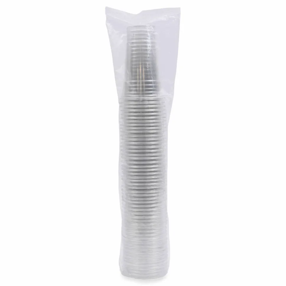Boardwalk Clear Plastic PET Cups, 24 oz, 50 Cups/Sleeve, 12 Sleeves/Carton