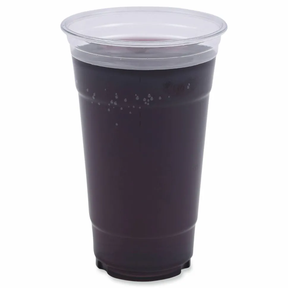Boardwalk Clear Plastic PET Cups, 24 oz, 50 Cups/Sleeve, 12 Sleeves/Carton