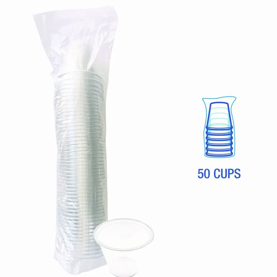 Boardwalk Clear Plastic PET Cups, 9 oz, 50/Pack