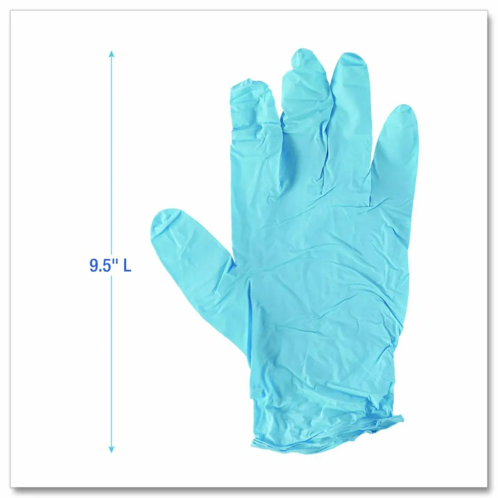 Boardwalk Disposable Examination Nitrile Gloves, Powder-Free, X-Large, 5 mil Thick, 9.5" Long, Blue, 100/Box, 10 Boxes/Carton