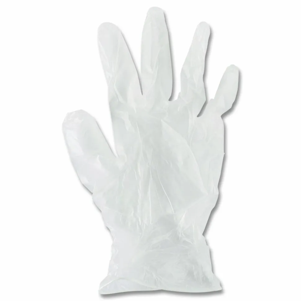 Boardwalk General Purpose Vinyl Gloves, Powder-Free, Large, 2.6 mil Thick, 9.5" Long, Clear, 100/Box, 10 Boxes/Carton