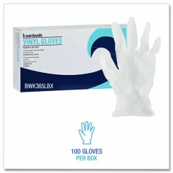 Boardwalk General Purpose Vinyl Gloves, Powder-Free, Large, 2.6 mil Thick, 9.5