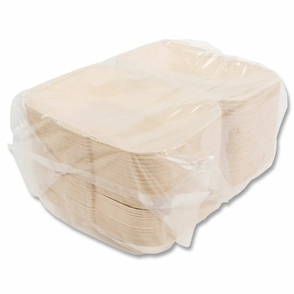 Boardwalk Molded Fiber PFAS-Free Food Containers, Hoagie/Hinged Lid, 6 x 3 x 9, Tan, Sugarcane, 250/Carton