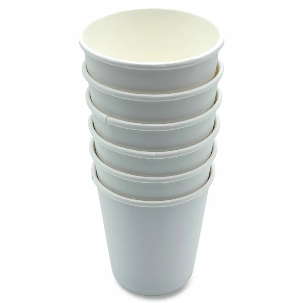 Boardwalk Paper Hot Cups, Double-Walled, 8 oz, White, 500/Carton