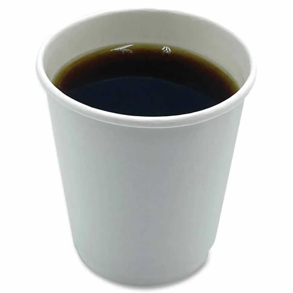 Boardwalk Paper Hot Cups, Double-Walled, 8 oz, White, 500/Carton