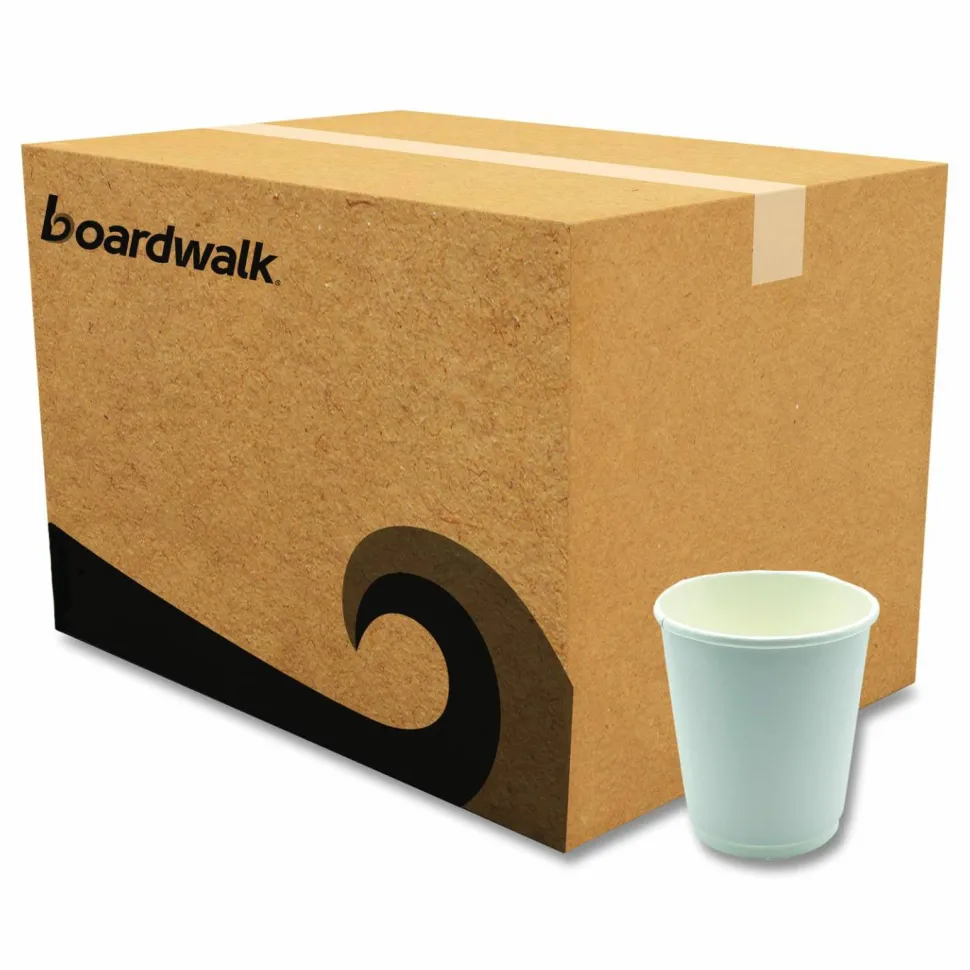 Boardwalk Paper Hot Cups, Double-Walled, 8 oz, White, 500/Carton