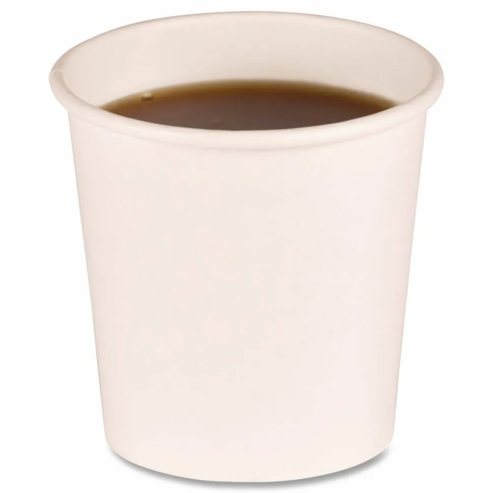 Boardwalk Paper Hot Cups, 4 oz, White, 50/Sleeve, 20 Sleeves/Carton