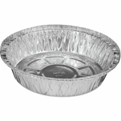 Boardwalk Round Aluminum To-Go Containers, 250 Gauge, 24 oz, 7" Diameter x 1.47"h, Silver, 500/Carton