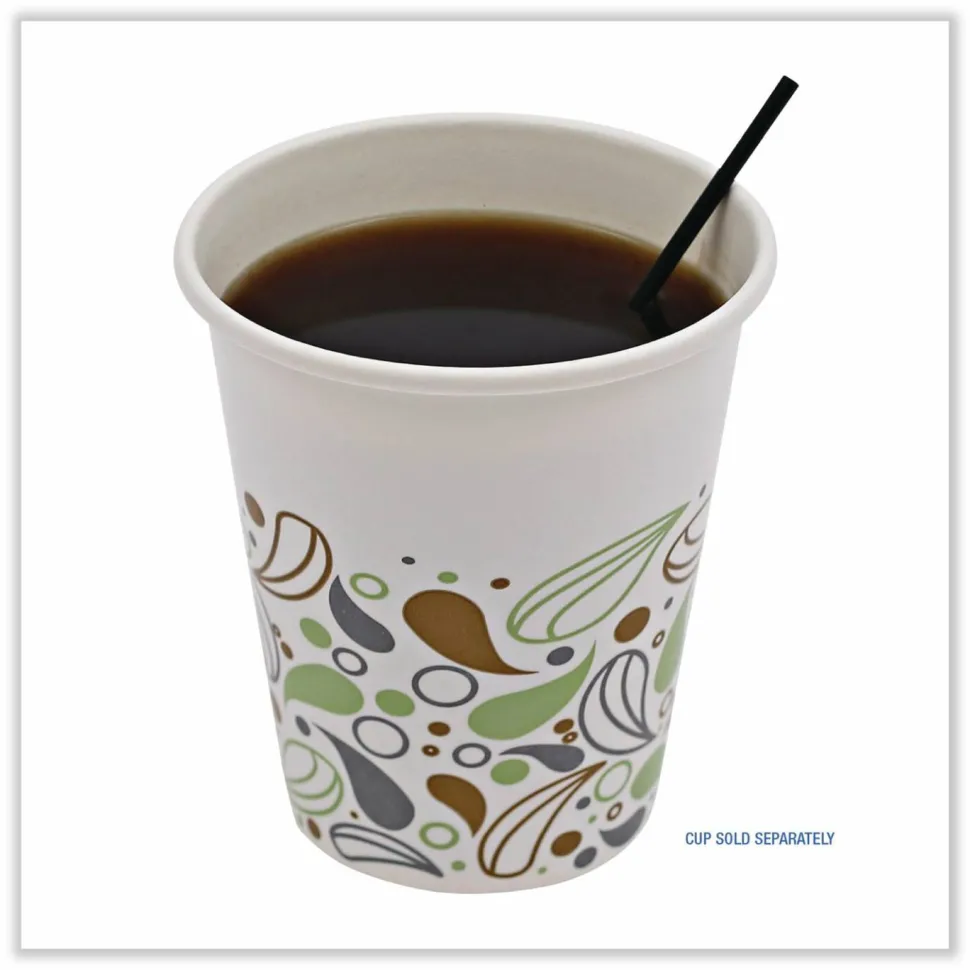 Boardwalk Single-Tube Stir-Straws, 5.25", Polypropylene, Black, 1,000/Pack, 10 Packs/Carton