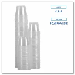 Boardwalk Souffle/Portion Cups, 1 oz, Plastic, Clear, 125/Sleeves, 20 Sleeves/Carton