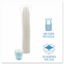 Boardwalk Translucent Plastic Cold Cups, 5 oz, 100/Sleeve, 25 Sleeves/Carton