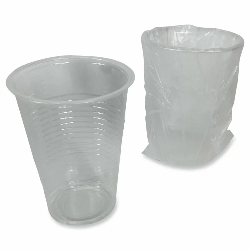 Boardwalk Translucent Plastic Cold Cups, Individually Wrapped, 9 oz, 1,000/Carton