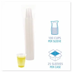 Boardwalk Translucent Plastic Cold Cups, 7 oz, 100/Sleeve, 25 Sleeves/Carton