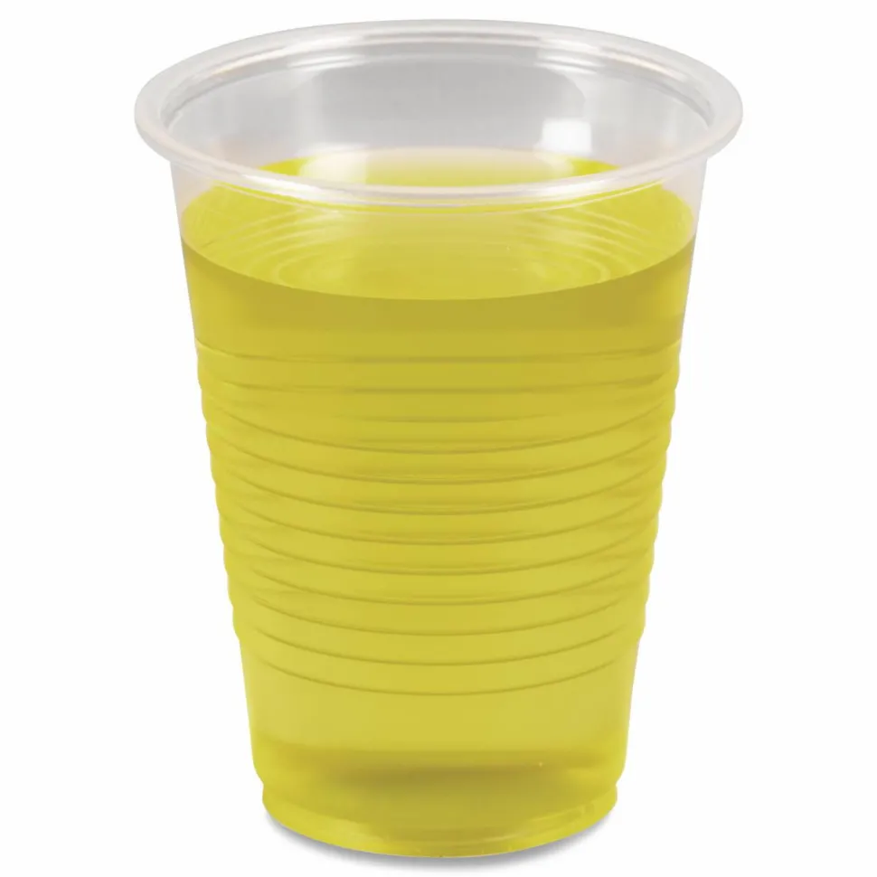 Boardwalk Translucent Plastic Cold Cups, 7 oz, 100/Sleeve, 25 Sleeves/Carton