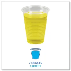 Boardwalk Translucent Plastic Cold Cups, 7 oz, 100/Sleeve, 25 Sleeves/Carton