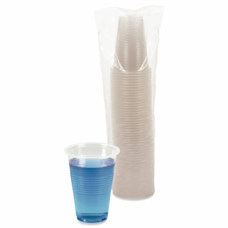 Boardwalk Translucent Plastic Cold Cups, 16 oz, 50/Sleeve, 20 Sleeves/Carton