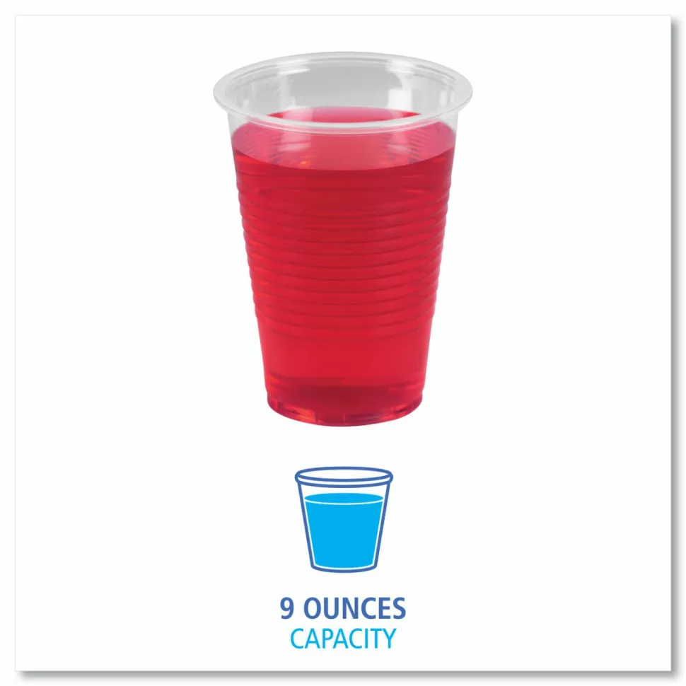 Boardwalk Translucent Plastic Cold Cups, 9 oz, 100/Pack