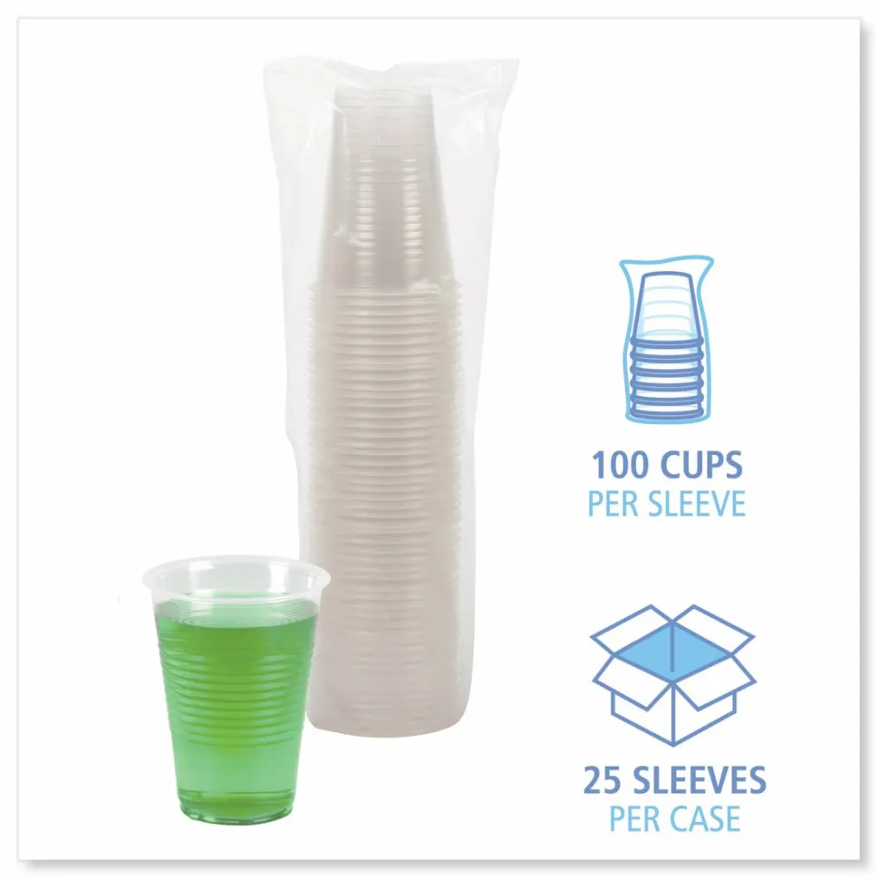 Boardwalk Translucent Plastic Cold Cups, 14 oz, 50/Sleeve, 20 Sleeves/Carton