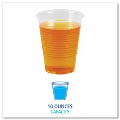 Boardwalk Translucent Plastic Cold Cups, 10 oz, 100/Pack
