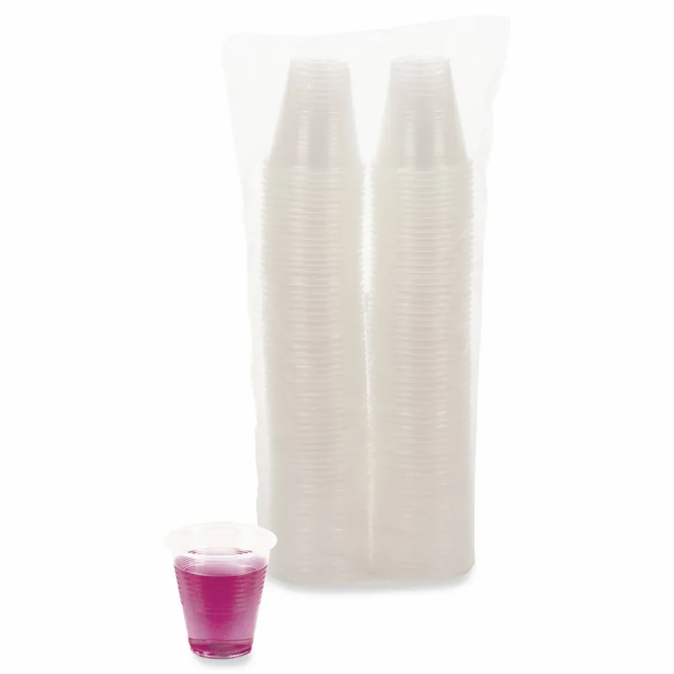 Boardwalk Translucent Plastic Cold Cups, 3 oz, 125/Sleeve, 20 Sleeves/Carton