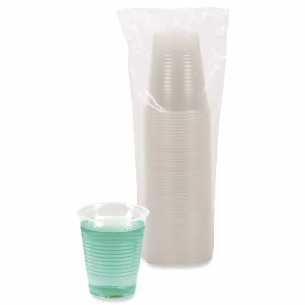Boardwalk Translucent Plastic Cold Cups, 12 oz, 50/Sleeve, 20 Sleeves/Carton