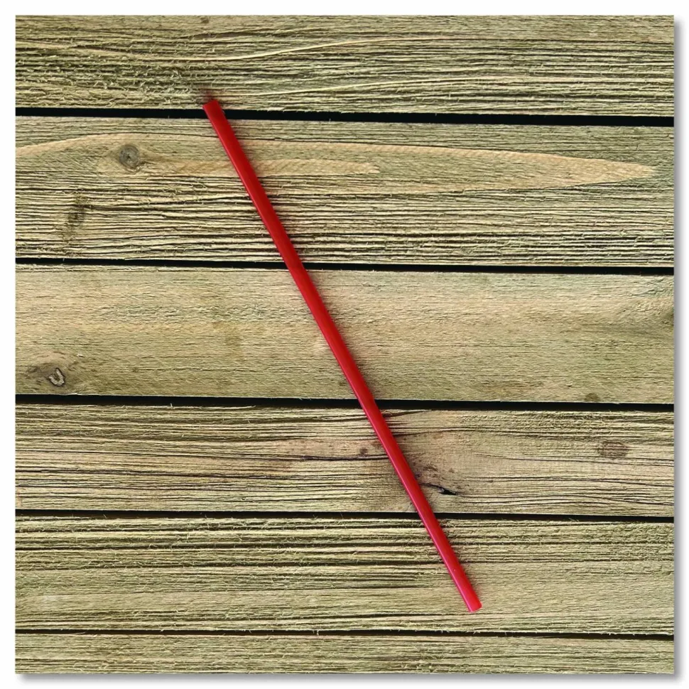 Boardwalk Wrapped Giant Straws, 10.25", Polypropylene, Red, 300/Pack, 4 Packs/Carton