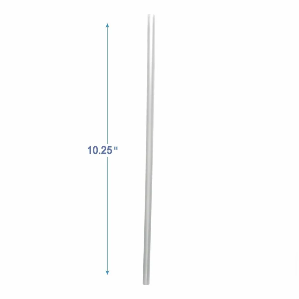 Boardwalk Wrapped Giant Straws, 10.25", Polypropylene, Clear, 100/Pack, 10 Packs/Carton