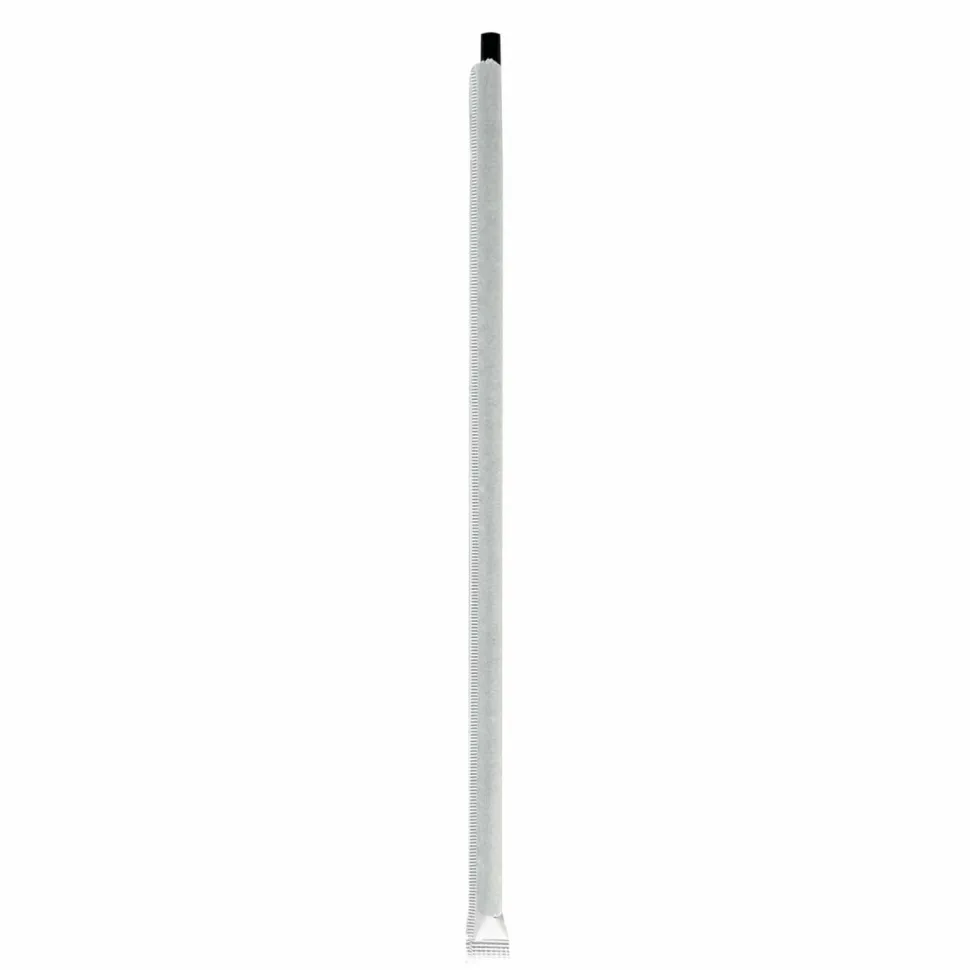 Boardwalk Wrapped Giant Straws, 10.25", Polypropylene, Black, 300/Pack, 4 Packs/Carton
