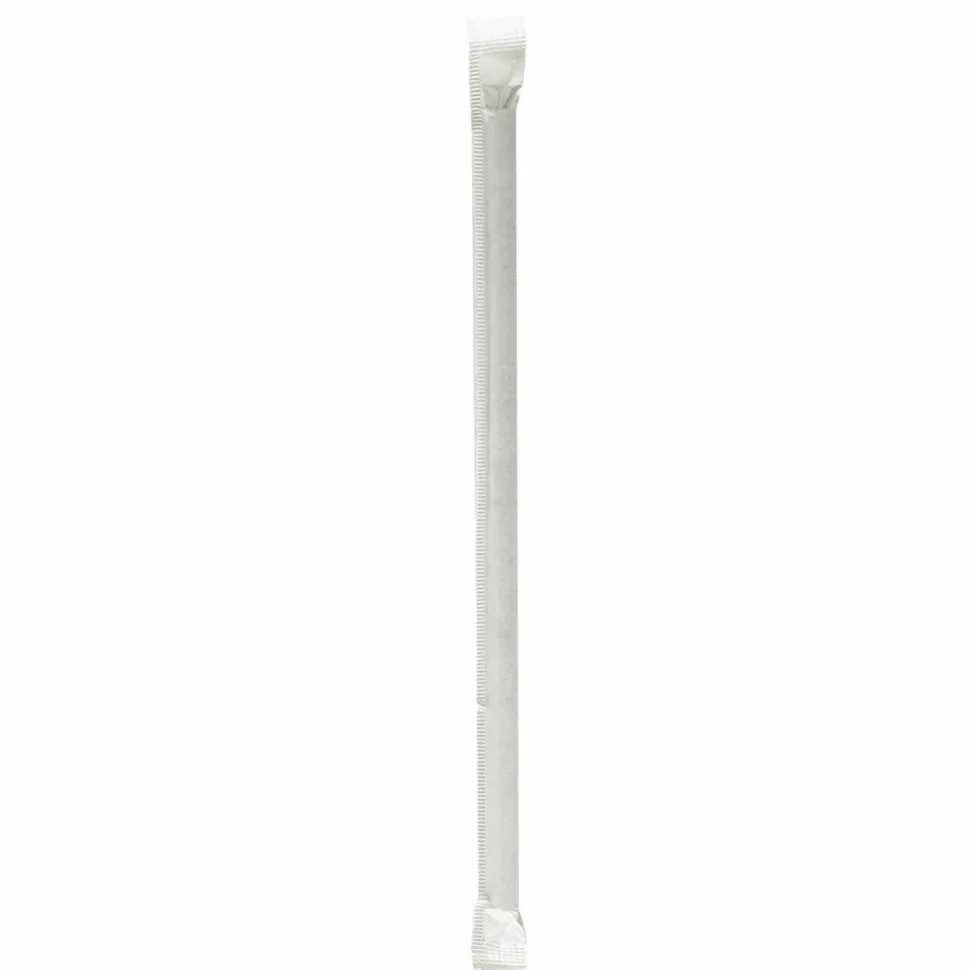 Boardwalk Wrapped Jumbo Paper Straws, 7.75", Paper, Black, 320/Pack, 4 Packs/Carton