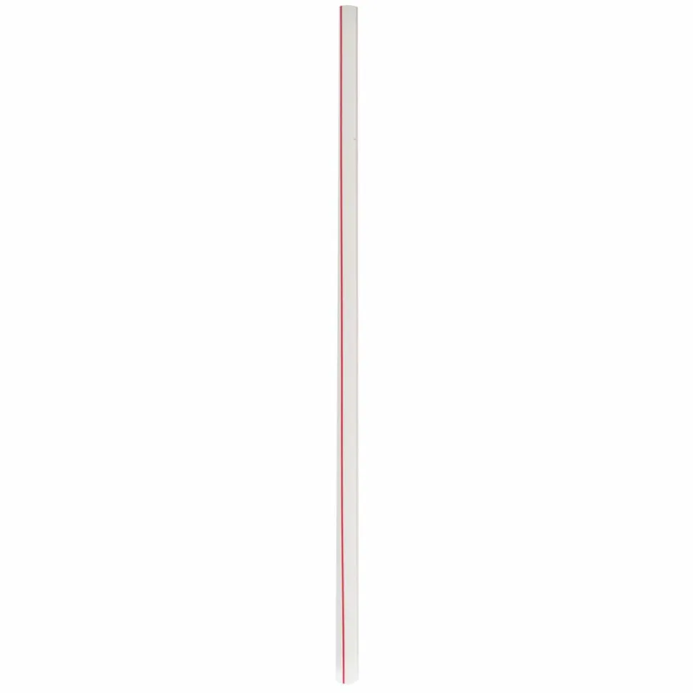 Boardwalk Wrapped Jumbo Straws, 10.25", Polypropylene, Red/White Striped, 500/Pack, 4 Packs/Carton