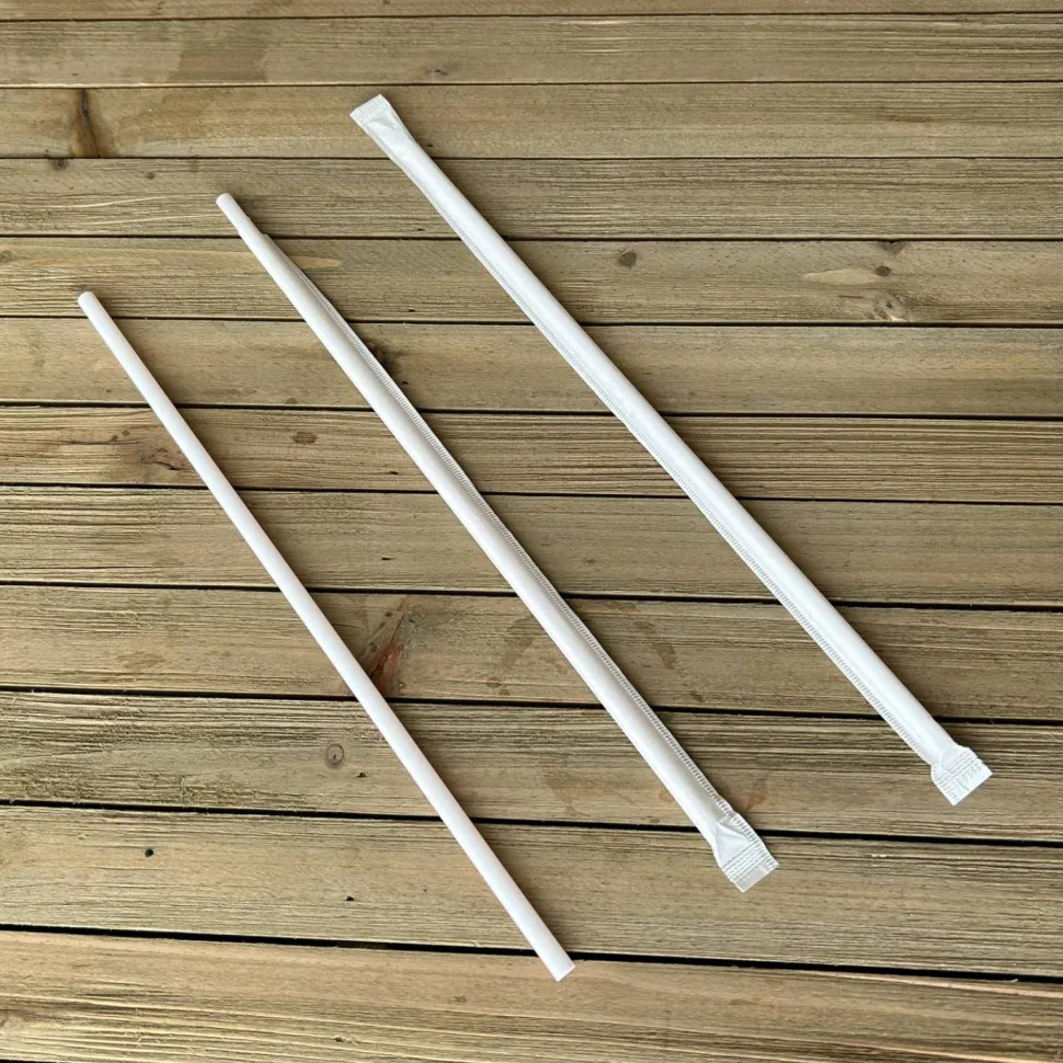 Boardwalk Wrapped Jumbo Straws, 10.25", Polypropylene, Red/White Striped, 500/Pack, 4 Packs/Carton