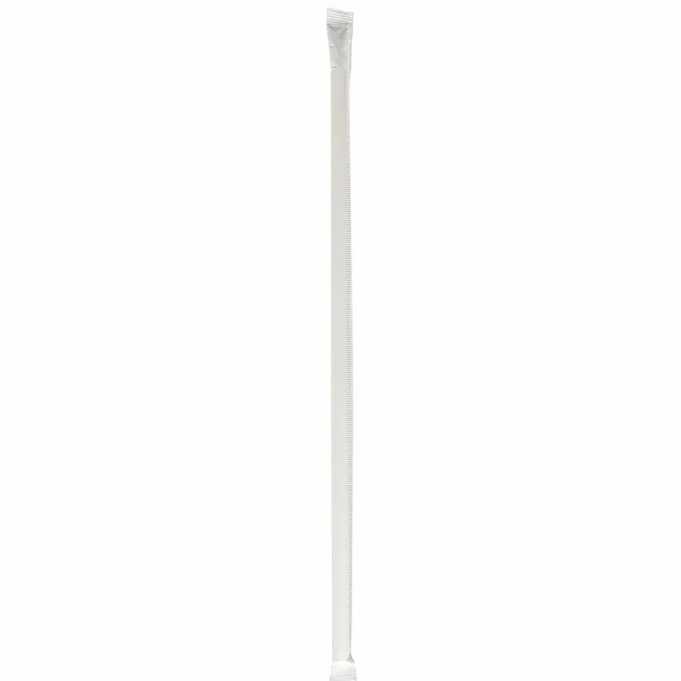 Boardwalk Wrapped Jumbo Straws, 10.25", Polypropylene, Red/White Striped, 500/Pack, 4 Packs/Carton