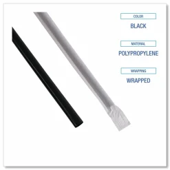 Boardwalk Wrapped Jumbo Straws, 7.75