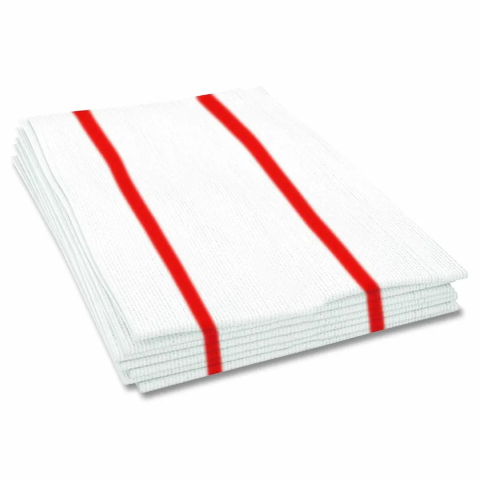 Boardwalk Antimicrobial Foodservice Wipers, 1-Ply, 12 x 21, Red/White, 150/Carton