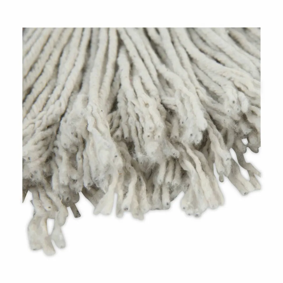 Boardwalk Banded Cotton Mop Head, #24, White, 12/Carton