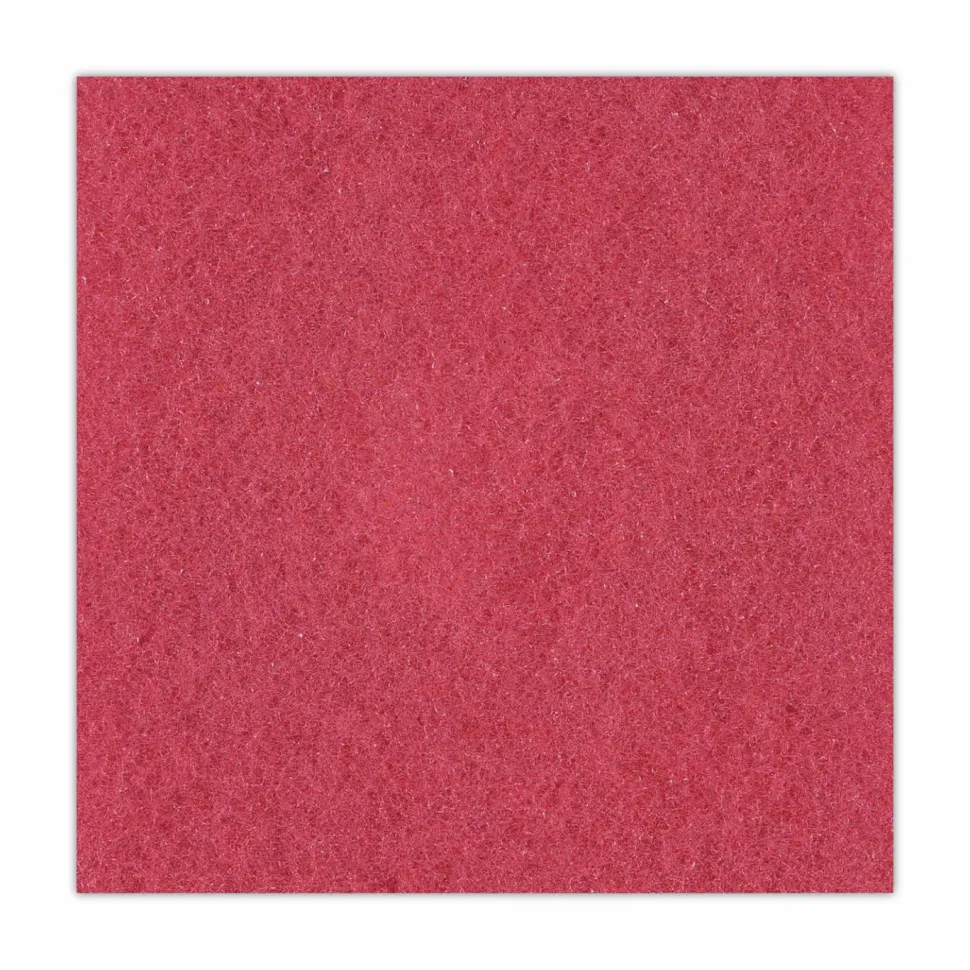 Boardwalk Buffing Floor Pads, 20" Diameter, Red, 5/Carton