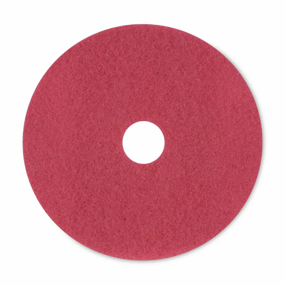 Boardwalk Buffing Floor Pads, 20" Diameter, Red, 5/Carton