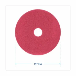 Boardwalk Buffing Floor Pads, 19" Diameter, Red, 5/Carton